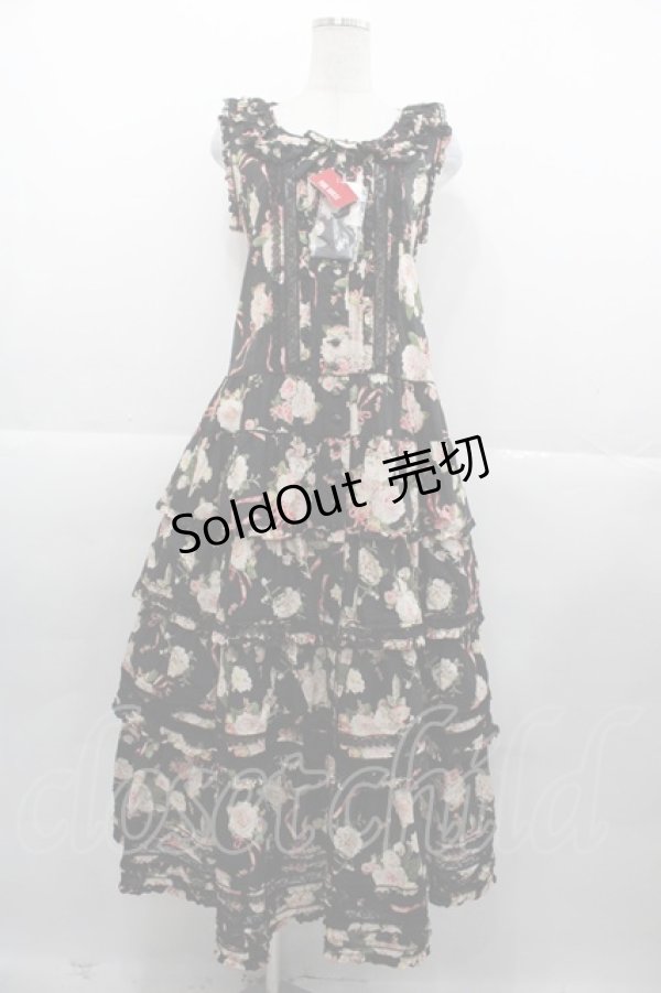 画像1: PINK HOUSE / ドーリーローズ柄ワンピース  ブラック I-25-11-07-071-LO-OP-SA-ZI (1)