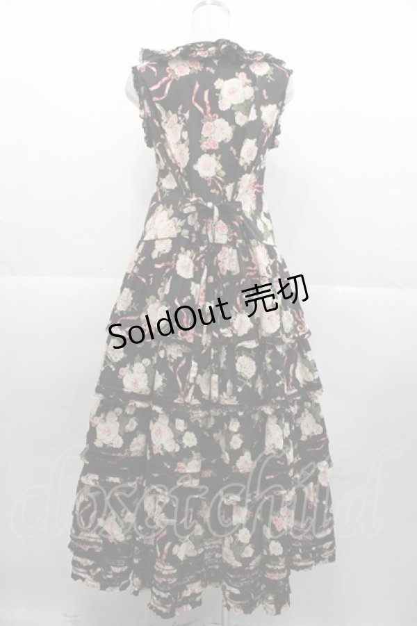 画像2: PINK HOUSE / ドーリーローズ柄ワンピース  ブラック I-25-11-07-071-LO-OP-SA-ZI (2)