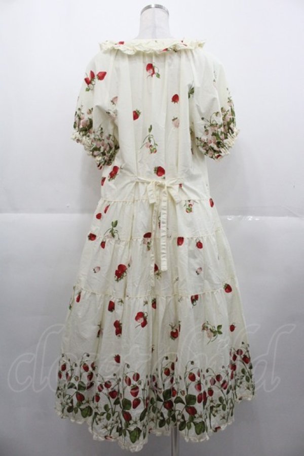 画像2: PINK HOUSE / いちごプリントミディワンピース  キナリ I-25-11-07-072-LO-OP-SA-ZI (2)