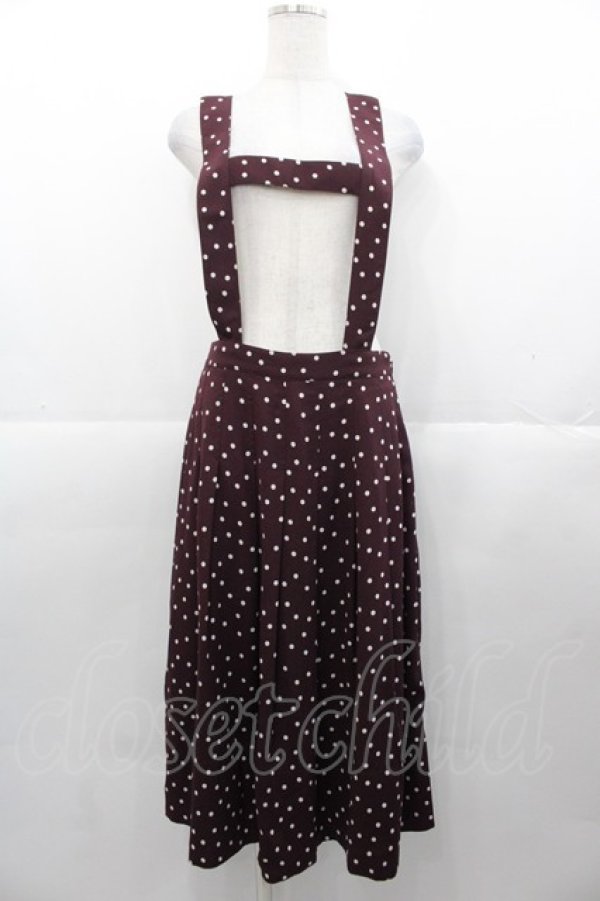 画像1: Jane Marple Dans Le Salon / ドットサス付きスカート  ボルドーＸ白 I-25-11-07-077-JM-SK-SA-ZI (1)