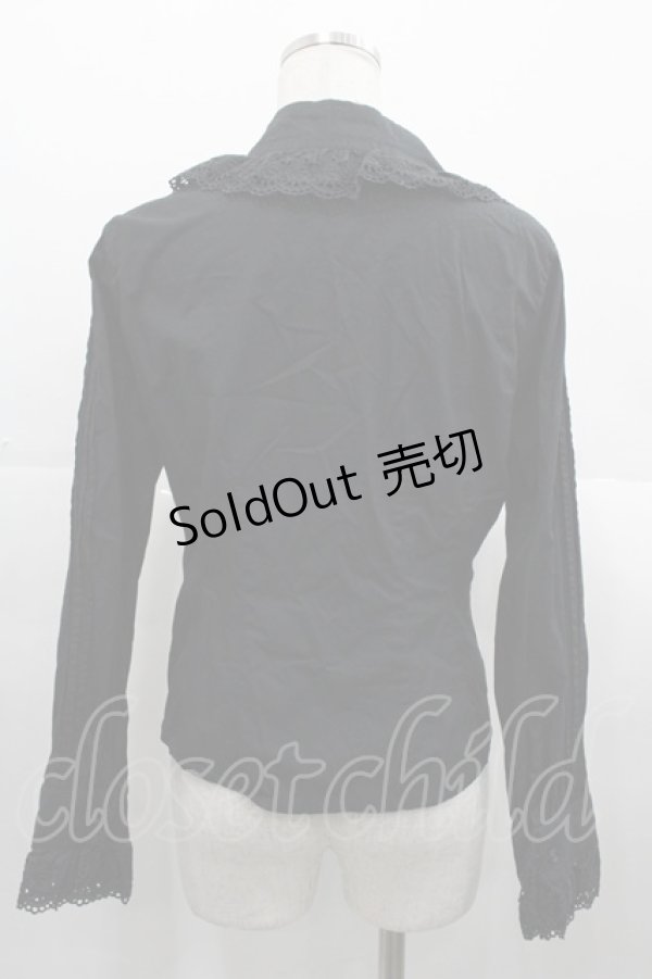 画像2: BABY,THE STARS SHINE BRIGHT / 袖ピンタックブラウス(2重衿ver.)  黒 I-25-11-07-001-BA-BL-SA-ZI (2)