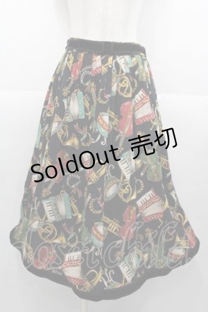 画像: Jane Marple / 楽器柄スカート  黒 I-25-11-07-081-JM-SK-SA-ZI