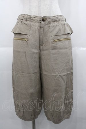 画像: Jane Marple Dans Le Salon / ZIPポケットフリルハーフパンツ  ブラウン I-25-11-07-090-JM-PA-SA-ZI