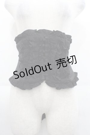 画像: Sheglit / フリルリボンコルセット  黒 I-25-11-07-093-EL-ZA-SA-ZI