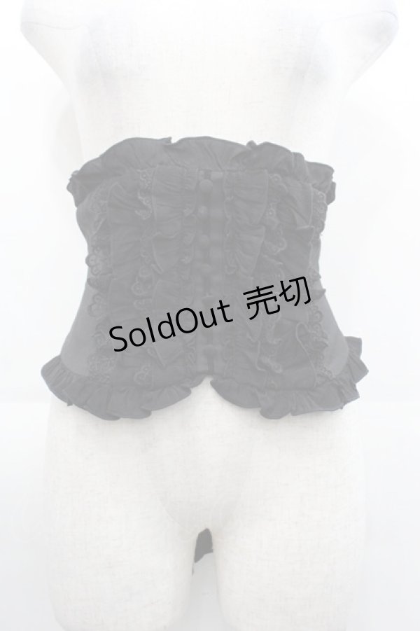 画像1: Sheglit / フリルリボンコルセット  黒 I-25-11-07-093-EL-ZA-SA-ZI (1)