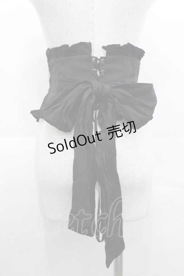 画像2: Sheglit / フリルリボンコルセット  黒 I-25-11-07-093-EL-ZA-SA-ZI (2)