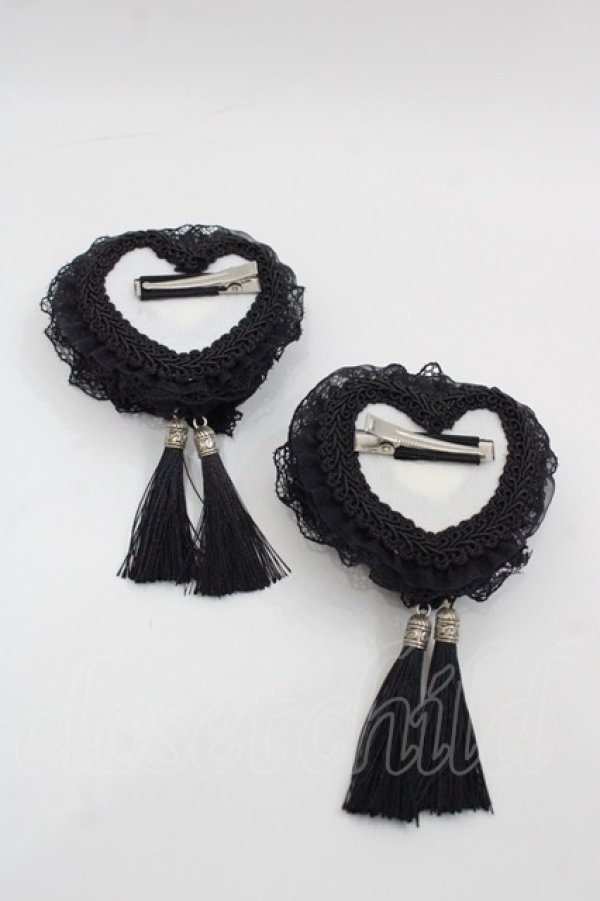 画像2: 星箱works / 青華磁 お団子クリップ式コサージュ  黒 I-25-11-07-102-PU-AC-SA-ZI (2)