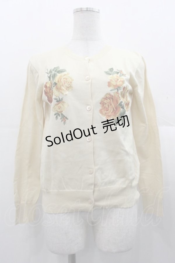 画像1: Jane Marple Dans Le Salon / ローズ刺繍ニットカーディガン  アイボリー I-25-11-07-009-JM-TO-SA-ZI (1)