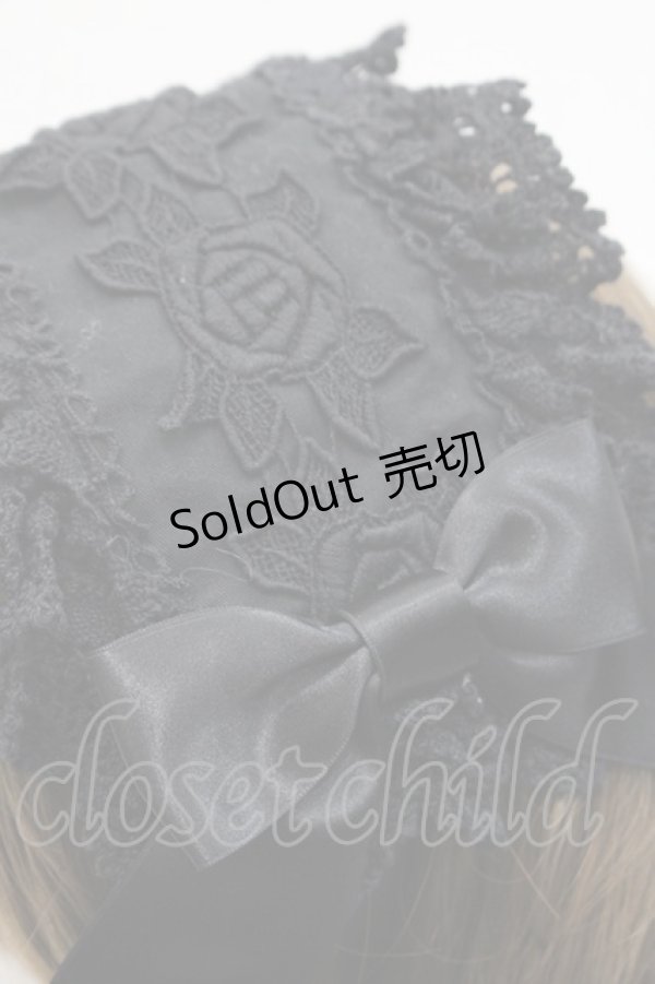 画像4: BABY,THE STARS SHINE BRIGHT / ローズレースリボンヘッドドレス  黒 I-25-11-07-104-BA-AC-SA-ZI (4)