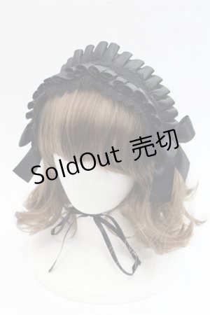 画像: LOLITAその他(お買取対象外) / クロスリボンプリーツヘッドドレス  黒 I-25-11-07-105-LO-AC-SA-ZI