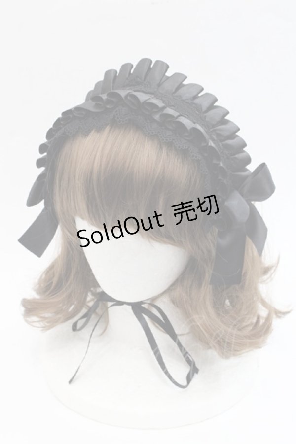 画像1: LOLITAその他(お買取対象外) / クロスリボンプリーツヘッドドレス  黒 I-25-11-07-105-LO-AC-SA-ZI (1)