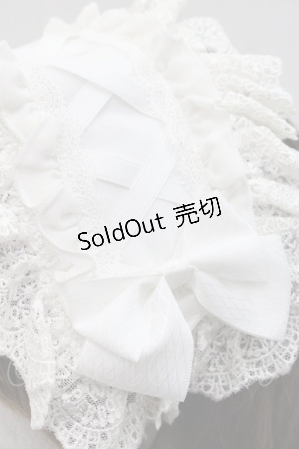 画像4: ATELIER PIERROT / 編み上げリボンヘッドドレス  白 I-25-11-07-106-EL-AC-SA-ZI (4)