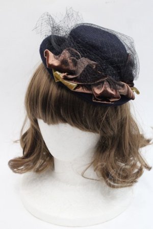 画像: Jane Marple Dans Le Salon / ベルベットリボンミニハット  黒Ｘブラウン I-25-11-07-110-JM-AC-SA-ZI