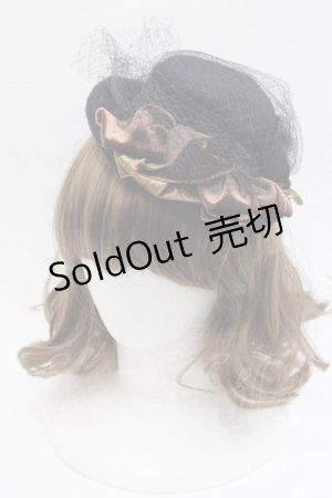 画像: Jane Marple Dans Le Salon / ベルベットリボンミニハット  黒Ｘブラウン I-25-11-07-110-JM-AC-SA-ZI