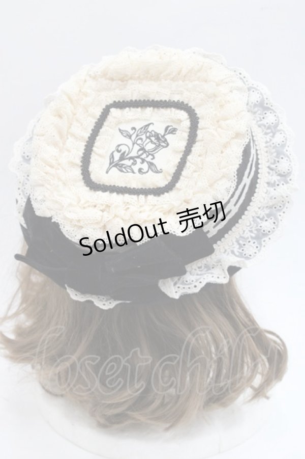 画像3: Hoshibako Works / 西洋人形魔法レースフリルハット  黒Ｘアイボリー I-25-11-07-111-LO-AC-SA-ZI (3)