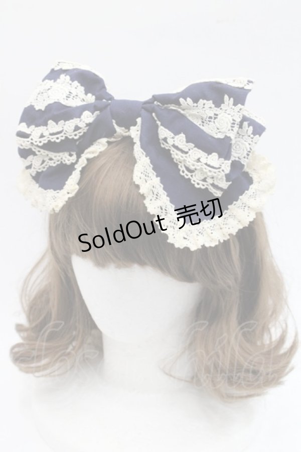 画像1: BABY,THE STARS SHINE BRIGHT / キャメロンカチューシャ  ネイビーＸ生成り I-25-11-07-112-BA-ZA-SA-ZI (1)