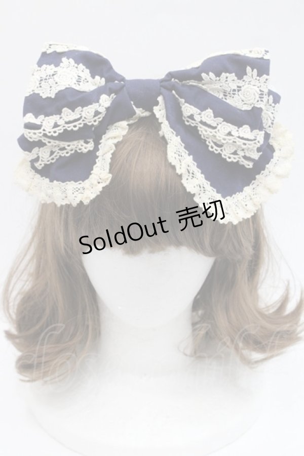 画像2: BABY,THE STARS SHINE BRIGHT / キャメロンカチューシャ  ネイビーＸ生成り I-25-11-07-112-BA-ZA-SA-ZI (2)