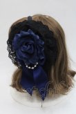 画像3: ATELIER PIERROT / 薔薇レースカチューシャ  黒Ｘ青 I-25-11-07-113-EL-AC-SA-ZI (3)