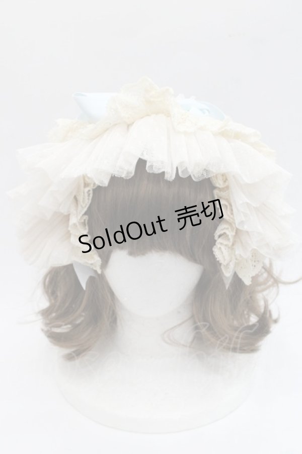 画像2: Hoshibako Works / リボンミルフィーユカチューシャ  アイボリーＸサックス I-25-11-07-117-LO-AC-SA-ZI (2)