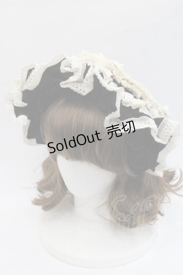 画像1: Hoshibako Works / 西洋人形魔法フリルカチューシャ  黒Ｘアイボリー I-25-11-07-118-LO-AC-SA-ZI (1)