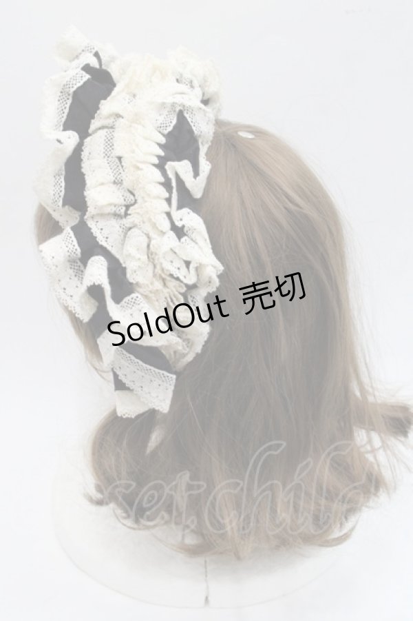 画像3: Hoshibako Works / 西洋人形魔法フリルカチューシャ  黒Ｘアイボリー I-25-11-07-118-LO-AC-SA-ZI (3)