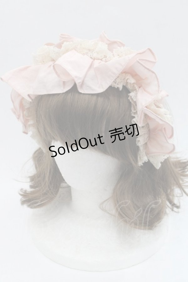 画像1: Hoshibako Works / フリルリボンカチューシャ  ピンクＸアイボリー I-25-11-07-119-LO-AC-SA-ZI (1)