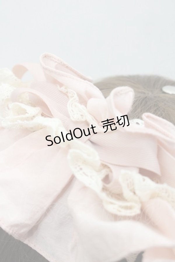 画像4: Hoshibako Works / フリルリボンカチューシャ  ピンクＸアイボリー I-25-11-07-119-LO-AC-SA-ZI (4)