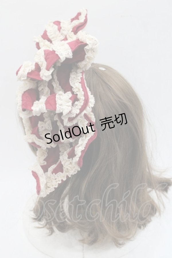 画像3: Hoshibako Works / お人形風シャンティクリームリボンカチューシャ  ボルドー I-25-11-07-120-LO-AC-SA-ZI (3)