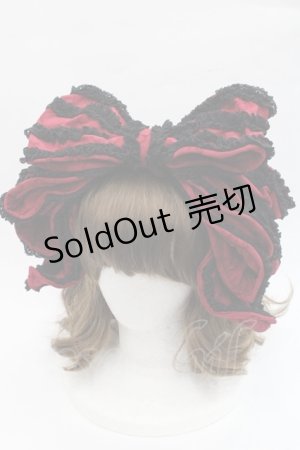 画像: Hoshibako Works / お人形風シャンティクリームリボンカチューシャ  レッドブラック I-25-11-07-121-LO-AC-SA-ZI