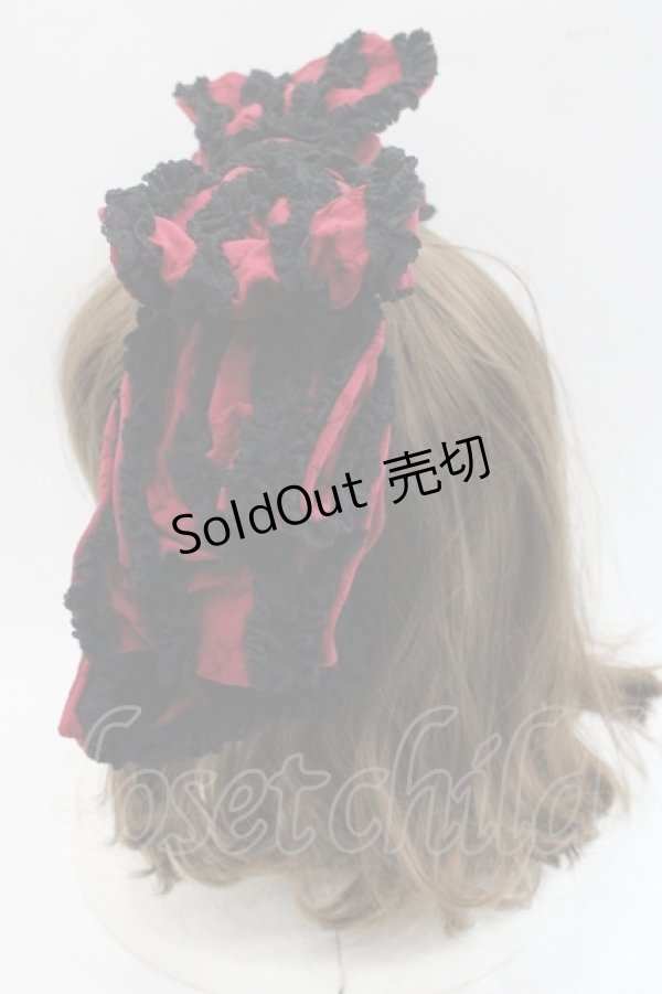 画像3: Hoshibako Works / お人形風シャンティクリームリボンカチューシャ  レッドブラック I-25-11-07-121-LO-AC-SA-ZI (3)