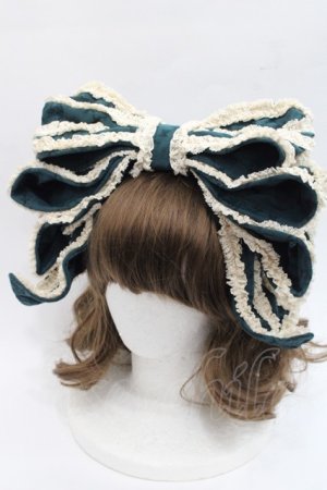 画像: Hoshibako Works / お人形風シャンティクリームリボンカチューシャ  グリーン I-25-11-07-122-LO-AC-SA-ZI