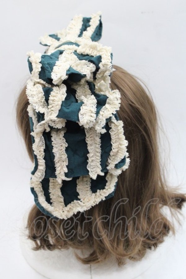 画像3: Hoshibako Works / お人形風シャンティクリームリボンカチューシャ  グリーン I-25-11-07-122-LO-AC-SA-ZI (3)