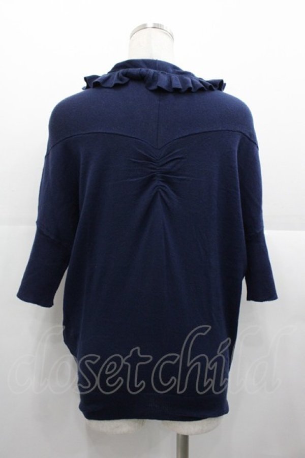 画像2: Jane Marple Dans Le Salon / フリルニットカーディガン  ネイビー I-25-11-07-012-JM-TO-SA-ZI (2)