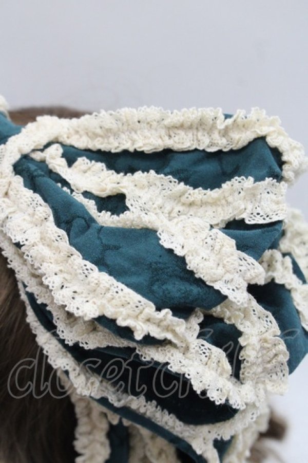 画像4: Hoshibako Works / お人形風シャンティクリームリボンカチューシャ  グリーン I-25-11-07-122-LO-AC-SA-ZI (4)