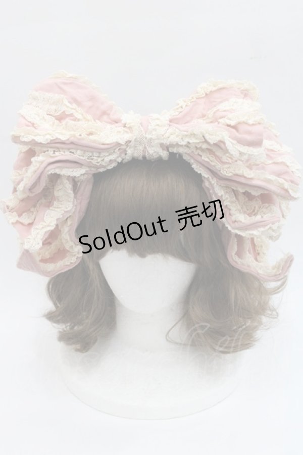 画像2: Hoshibako Works / お人形風シャンティクリームリボンカチューシャ  ピンク I-25-11-07-123-LO-AC-SA-ZI (2)