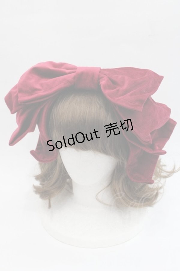 画像1: Hoshibako Works / お人形風ラッピングリボンカチューシャ  ボルドー I-25-11-07-125-LO-AC-SA-ZI (1)