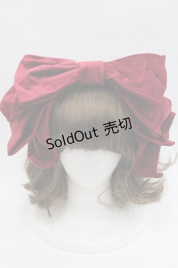 画像2: Hoshibako Works / お人形風ラッピングリボンカチューシャ  ボルドー I-25-11-07-125-LO-AC-SA-ZI (2)