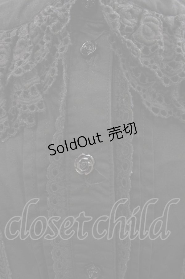 画像4: BABY,THE STARS SHINE BRIGHT / 袖ピンタックブラウス(2重衿ver.)  黒 I-25-11-07-001-BA-BL-SA-ZI (4)