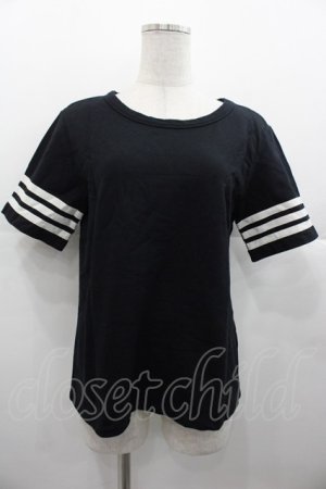 画像: Jane Marple Dans Le Salon / 3ライン袖カットソー  黒Ｘ白 I-25-11-07-016-JM-TO-SA-ZI