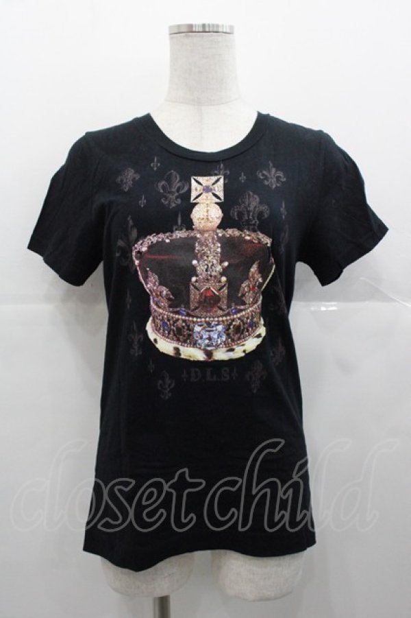 画像1: Jane Marple Dans Le Salon / クラウンTシャツ  黒 I-25-11-07-018-JM-TO-SA-ZI (1)