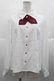 画像1: Amavel / Historical Butler クロスタイブラウス  白Ｘボルドー I-25-11-07-002-CA-BL-SA-ZI (1)