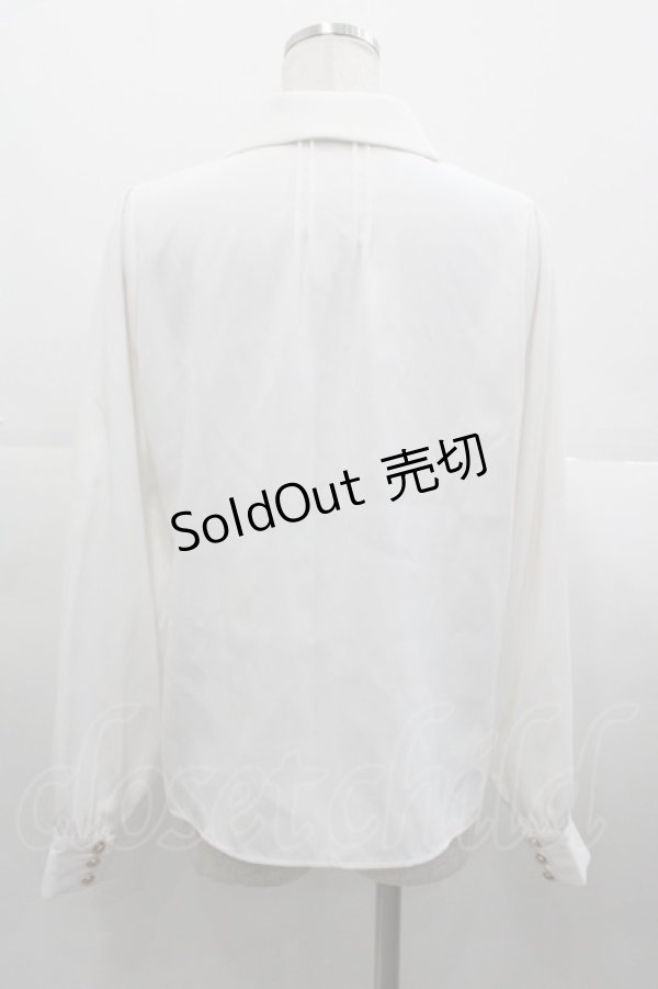 画像2: Amavel / Historical Butler クロスタイブラウス  白Ｘボルドー I-25-11-07-002-CA-BL-SA-ZI (2)