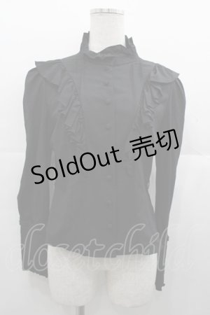 画像: Sheglit / "Victorian"フリルブラウス  黒 I-25-11-07-024-EL-BL-SA-ZI