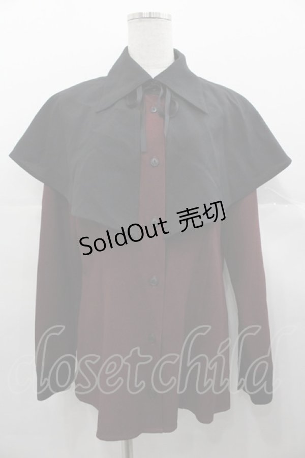 画像1: MIHO MATSUDA / ブラウス・アクラ  ボルドーＸ黒 I-25-11-07-025-GO-BL-SA-ZI (1)