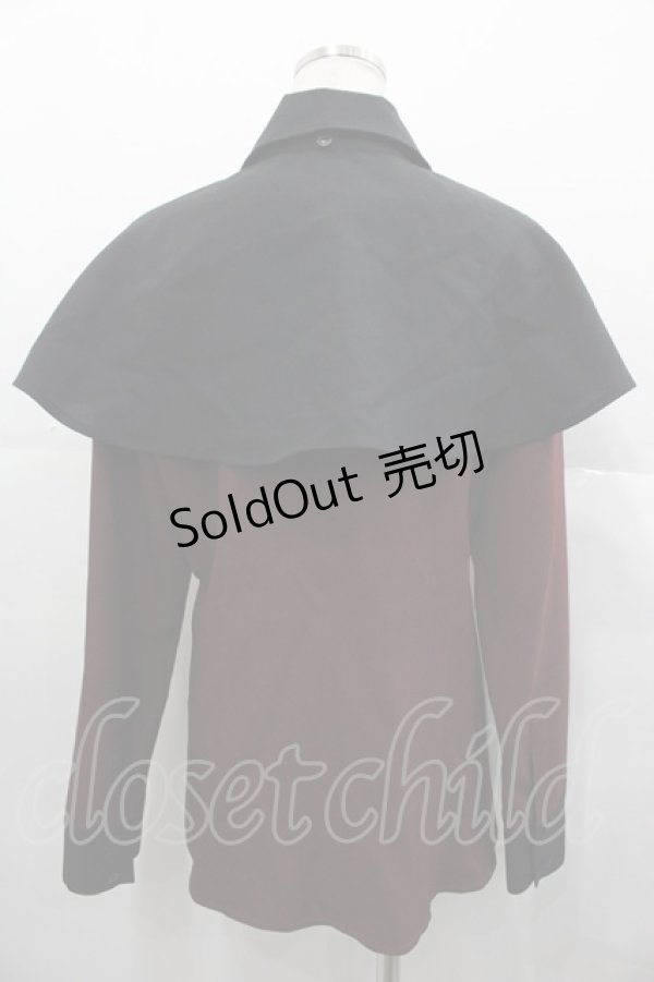 画像2: MIHO MATSUDA / ブラウス・アクラ  ボルドーＸ黒 I-25-11-07-025-GO-BL-SA-ZI (2)