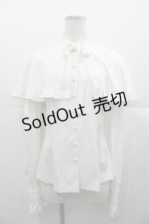 画像: Sheglit / Beatrixケープブラウス  白 I-25-11-07-026-EL-BL-SA-ZI