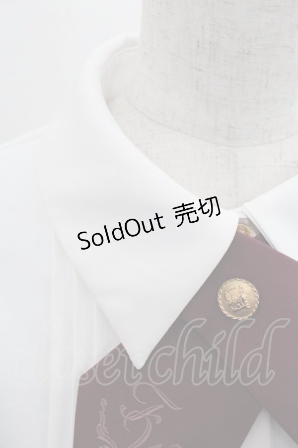 画像3: Amavel / Historical Butler クロスタイブラウス  白Ｘボルドー I-25-11-07-002-CA-BL-SA-ZI (3)