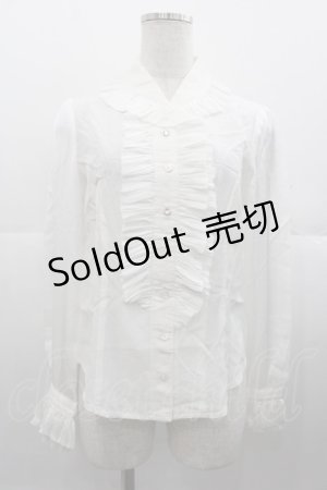 画像: Jane Marple Dans Le Salon / シフォンフリル長袖ブラウス  白 I-25-11-07-003-JM-BL-SA-ZI