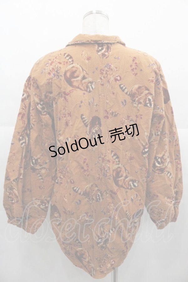 画像2: NATURE TRAIL / あらいぐまプリントシャツ  ブラウン I-25-11-07-031-LO-BL-SA-ZI (2)