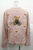 画像2: PINK HOUSE / オーバーオールくまさん刺繍ゼッケンカーディガン L ピンク I-25-11-07-034-LO-TO-SA-ZI (2)